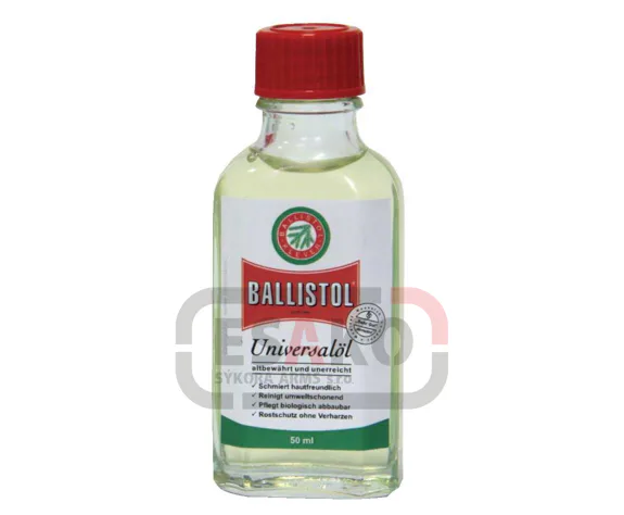 Olej Ballistol 50 ml v lahvičce – univerzální olej pro zbraně, kůži, dřevo a kov