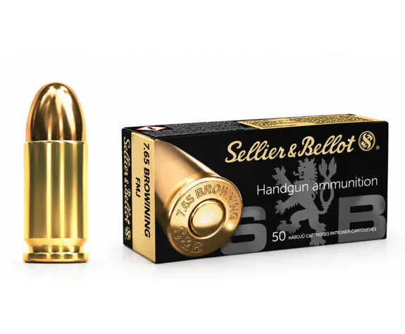 Pistolové náboje Sellier & Bellot 7,65 mm BROWNING / 32 AUTO FMJ 4,75 g / 73 gr