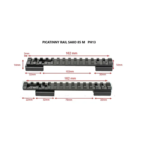 Picatinny lišta Contessa pro Sako 75/85 Medium – ocelová